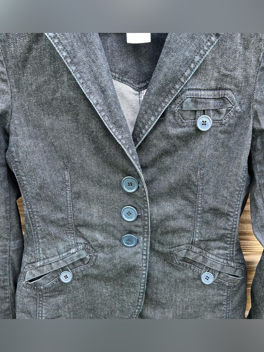 Marc Jacobs Y2K Dark Blue Denim Jean Jacket Blazer Women’s Size 4 Tailored - Picture 4 of 16